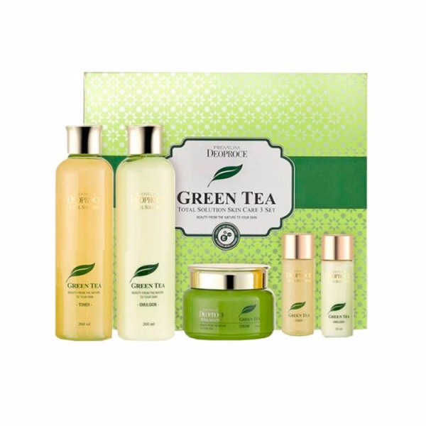 Набор косметики с экстрактом зеленого чая для полного ухода за кожей PREMIUM DEOPROCE GREEN TEA TOTAL SOLUTION SKIN CARE 3 SET
