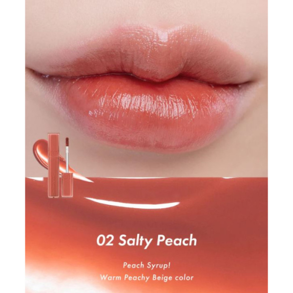 Глянцевый увлажняющий тинт для губ Rom&Nd Dewyful Water Tint 02 Salty Peach 5гр