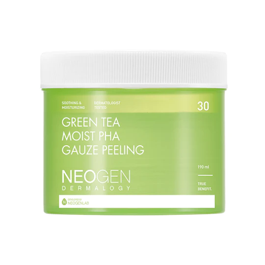 Пилинг-пэды с зеленым чаем Neogen Dermalogy Green Tea Moist PHA Gauze Peeling 30шт