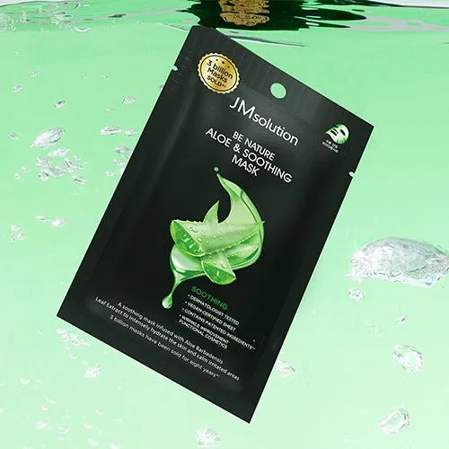 Тканевая маска успокаивающая с экстрактом алоэ JMsolution Be Nature Aloe Soothing Mask 24 мл, 10 шт
