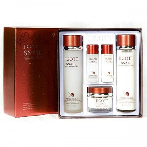 Уходовый набор с муцином улитки JIGOTT SNAIL ESSENCE MOISTURE SKIN CARE 3SET