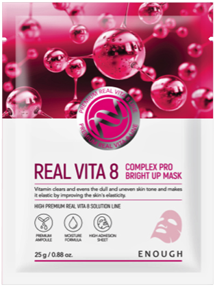 Тканевая маска с витаминами Enough Real Vita 8 Complex PRO Bright Up Mask Pack 25мл