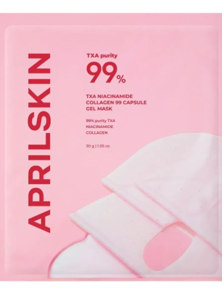 Гидрогелевая маска APRIL SKIN TXA Niacinamide Collagen 99 Capsule Gel Mask 30гр*4шт