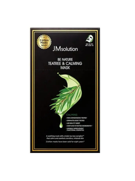 JMsolution Тканевая маска успокаивающая с чайным деревом для проблемной кожи JMsolution Be Nature Teatree Calming Mask, 10 шт