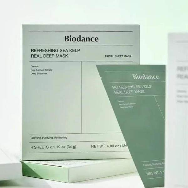 Успокаивающая гидрогелевая маска с водорослями Biodance Refreshing Sea Kelp Real Deep Mask 34гр
