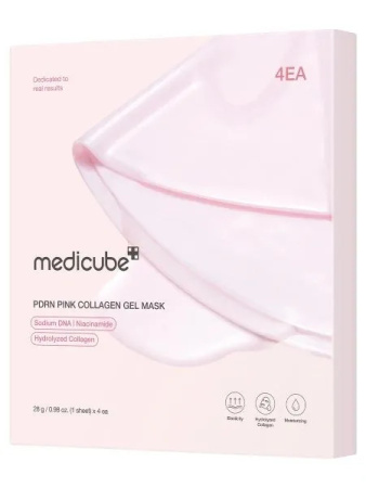 medicube Гидрогелевая маска укрепляющая с PDRN и коллагеном medicube PDRN Pink Collagen Gel Mask, 4 шт