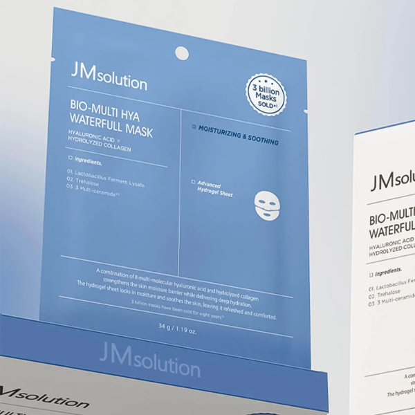 Гидрогелевая маска увлажняющая с гиалуроновой кислотой JMsolution Bio-Multi Hya Waterfull Mask 34гр