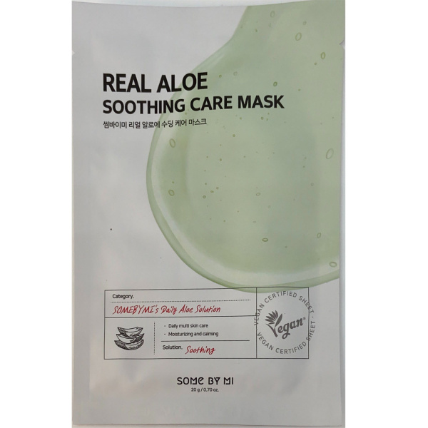Успокаивающая тканевая маска для лица с экстрактом алоэ Some By Mi Real Aloe Soothing Care 20гр