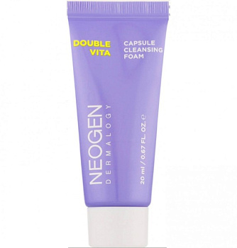 Гель-пенка для умывания с витаминами Neogen Dermalogy Double Vita Capsule Cleansing Foam 20мл