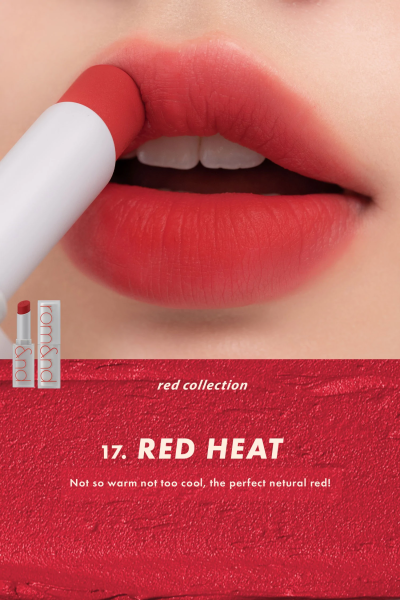 Матовая помада в красном оттенке rom&nd Zero Matte Lipstick 17 Red Heat 3гр