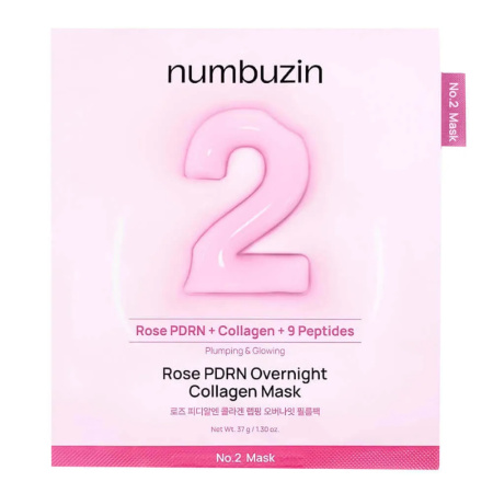Гидрогелевая маска с ПДРН numbuzin No.2 Rose PDRN Overnight Collagen Mask 30мл