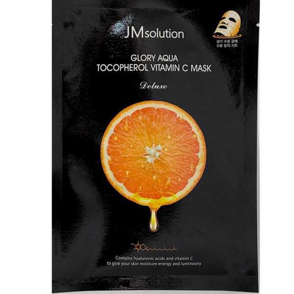 Тканевая маска для выравнивания тона JMsolution Glory Aqua Tocopherol Vitamin C Mask 30мл 