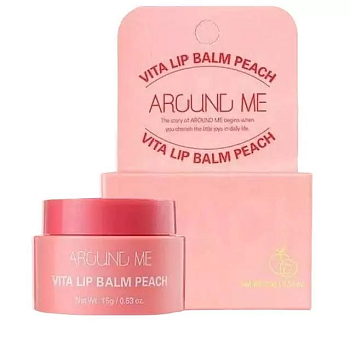 Бальзам для губ витаминный с экстрактом персика Around Me Vita Lip Balm Peach 15гр