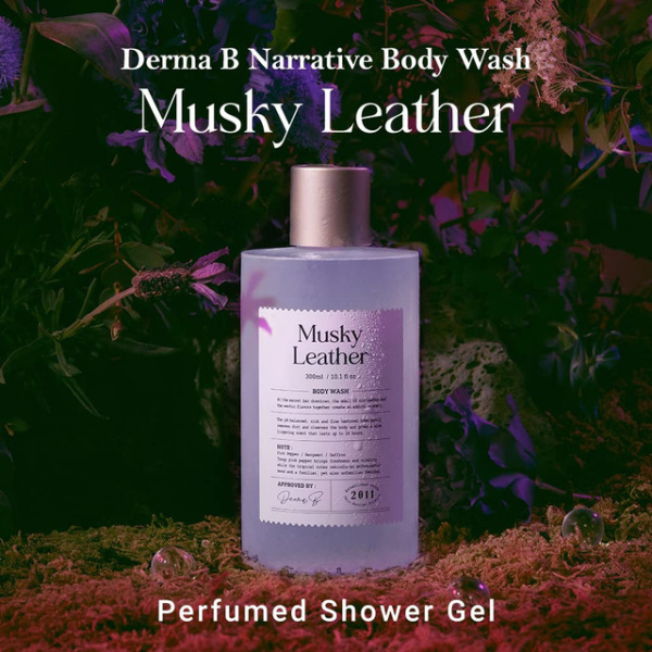 Гель для душа с пряным тропическим ароматом Derma:B Narrative Body Wash Musky Leather 300мл