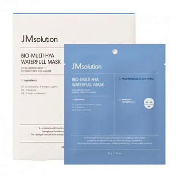 Гидрогелевая маска увлажняющая с гиалуроновой кислотой JMsolution Bio-Multi Hya Waterfull Mask 34гр