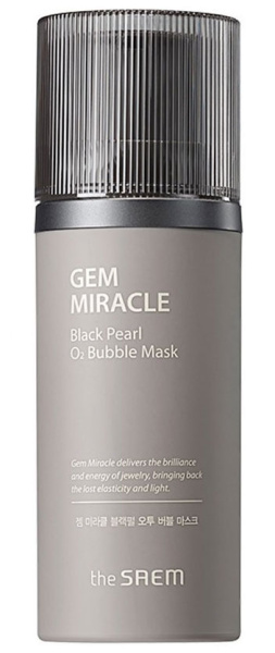 Кислородная маска с экстрактом черного жемчуга The Saem Gem Miracle Black Pearl O2 Bubble Mask 105гр