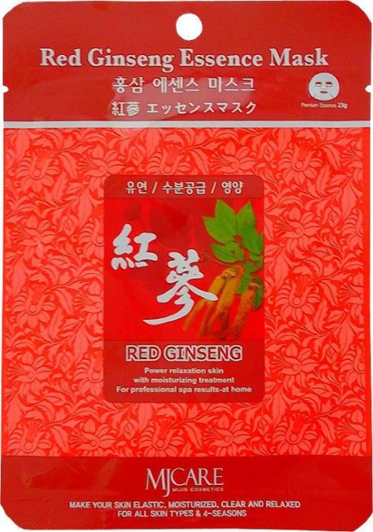 Маска тканевая с красным женьшенем MIJIN Red Ginseng Essence Mask 23гр