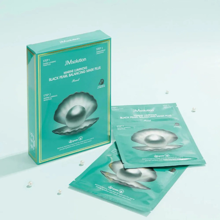 Трёхшаговый набор для сияния кожи с жемчугом JMsolution Marine Luminous Black Pearl Balancing Mask 10шт