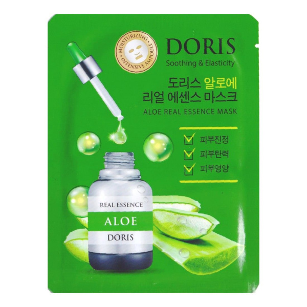 Тканевая маска для лица Jigott Doris АЛОЭ ALOE Real Essence Mask 25 мл 