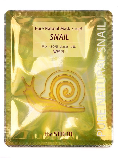 Маска тканевая с муцином улитки The Saem Pure Natural Mask Sheet [Snail] 20мл