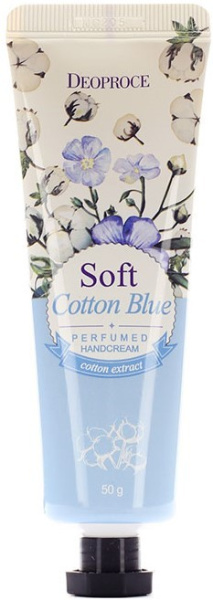 Крем для рук парфюмированный DEOPROCE SOFT COTTON BLUE PERFUMED HAND CREAM  50g