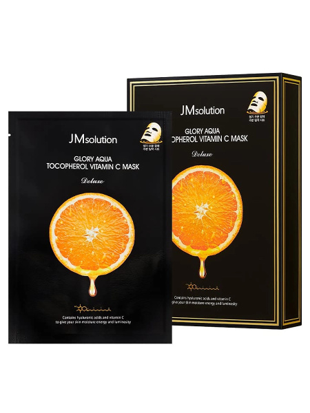 Тканевая маска для выравнивания тона JMsolution Glory Aqua Tocopherol Vitamin C Mask 30мл*10шт
