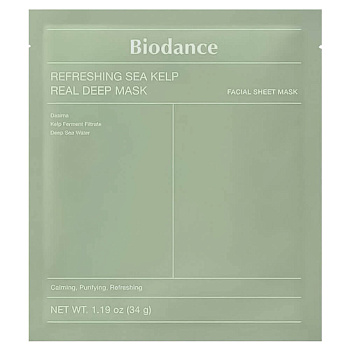 Успокаивающая гидрогелевая маска с водорослями Biodance Refreshing Sea Kelp Real Deep Mask 34гр