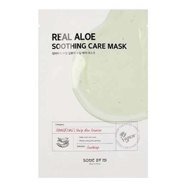 Успокаивающая тканевая маска для лица с экстрактом алоэ Some By Mi Real Aloe Soothing Care 20гр